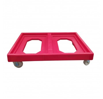 FLE Wózek podwójny do kontenerów Czerwony