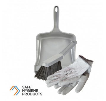 Jednorazowy zestaw do stłuczki szklanej Szary